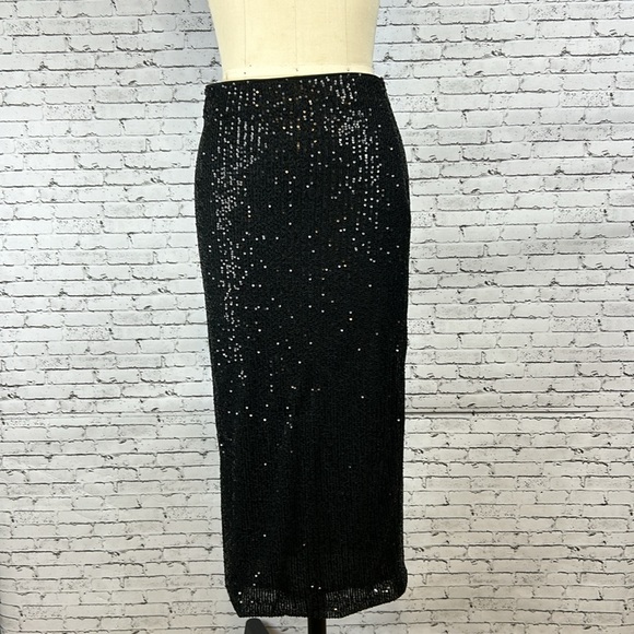 Wayf | black sequin pencil skirt for special occasion size S - Picture 3 of 9